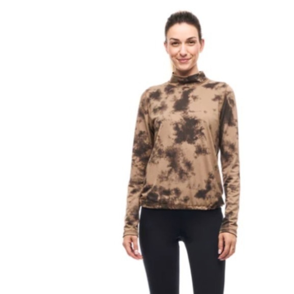 Indyeva Baris Top Womens Large Mock Neck Tie Dye Baselayer Stretch Hiking Casual